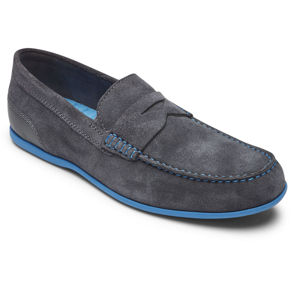 Rockport Mens Malcom Penny - Slip-On Dark Grey - IXU823564